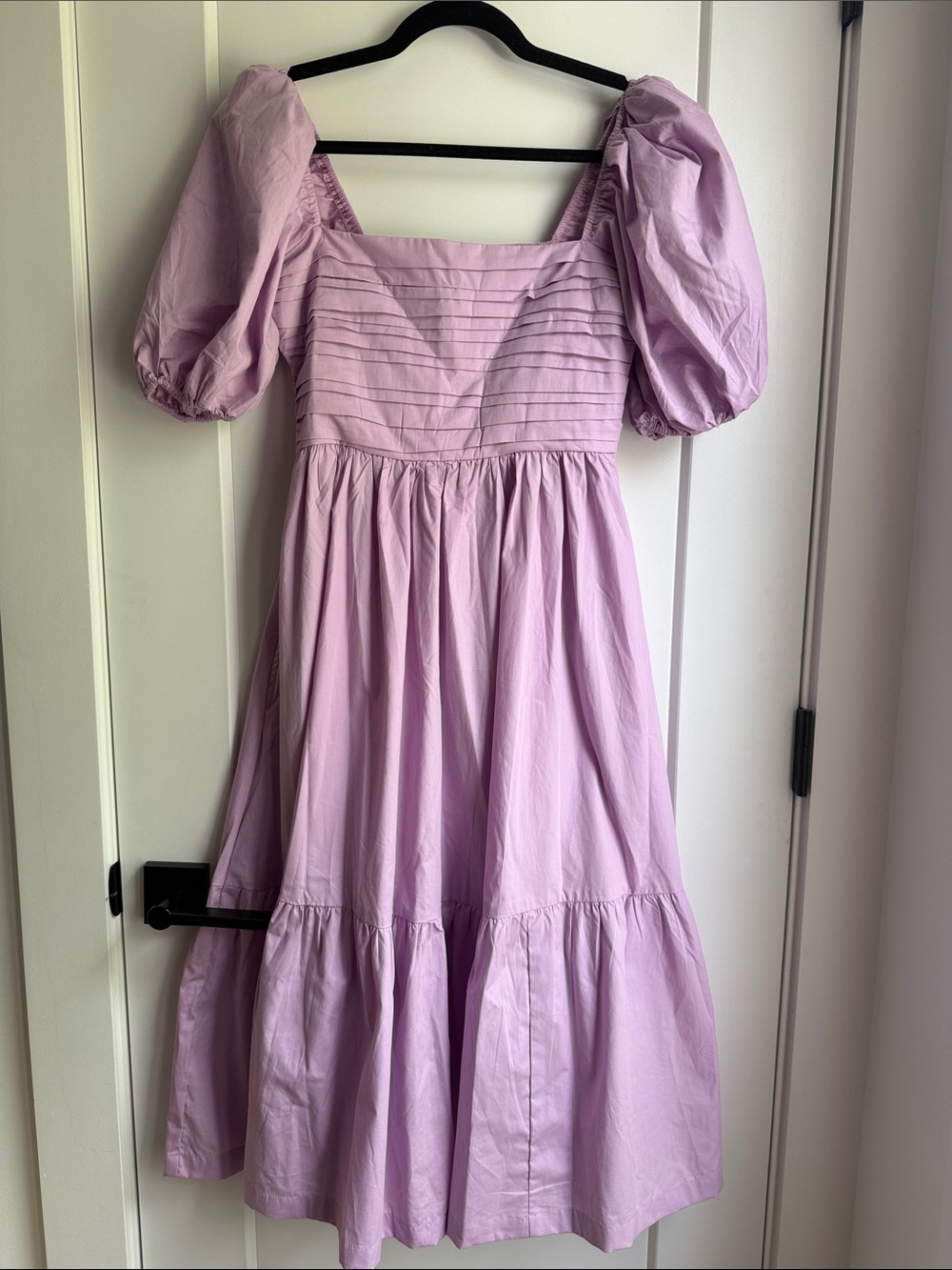 NWOT Abercrombie & Fitch Emerson Puff Sleeve Midi Dress in Lavender